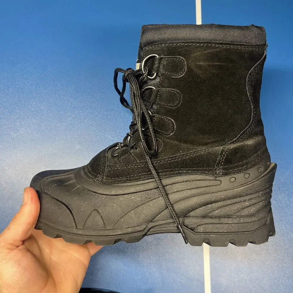 Itasca Cedar II 6542845 Men's 7 Snow Boot Black Leather‎ Round Toe Ankle Boots